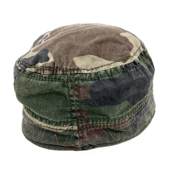Camo Girls Cap Hat Flex Stretch Peace Love Button Patches - Picture 4 of 8